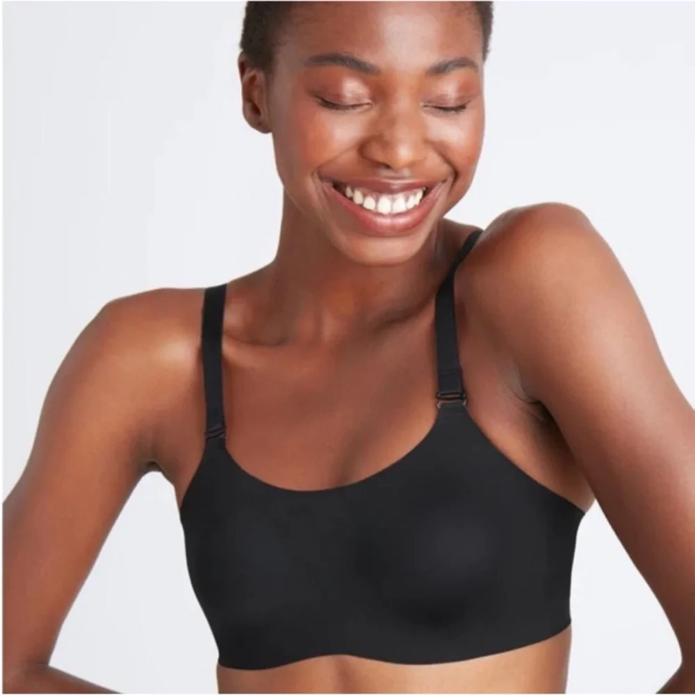 Knix Knixwear Black Beige Unpadded Evolution Wireless Bra Size 8